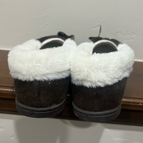 New plush fur lined moccasins Jessica Simpson brown warm suede slippers - Picture 2 of 6